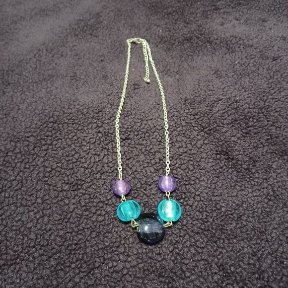 Purple and Blue Necklace, 18" - Picture 2 of 4